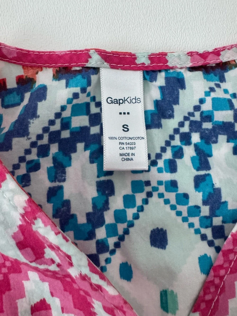 Gap Kids Wrap Dress Ikat Geometric Ethnic Boho Summer Colorful Size S